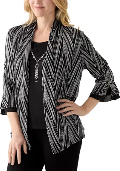 Women's Metallic Chevron Two One Top