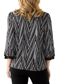 Women's Metallic Chevron Two One Top
