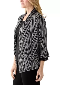 Women's Metallic Chevron Two One Top