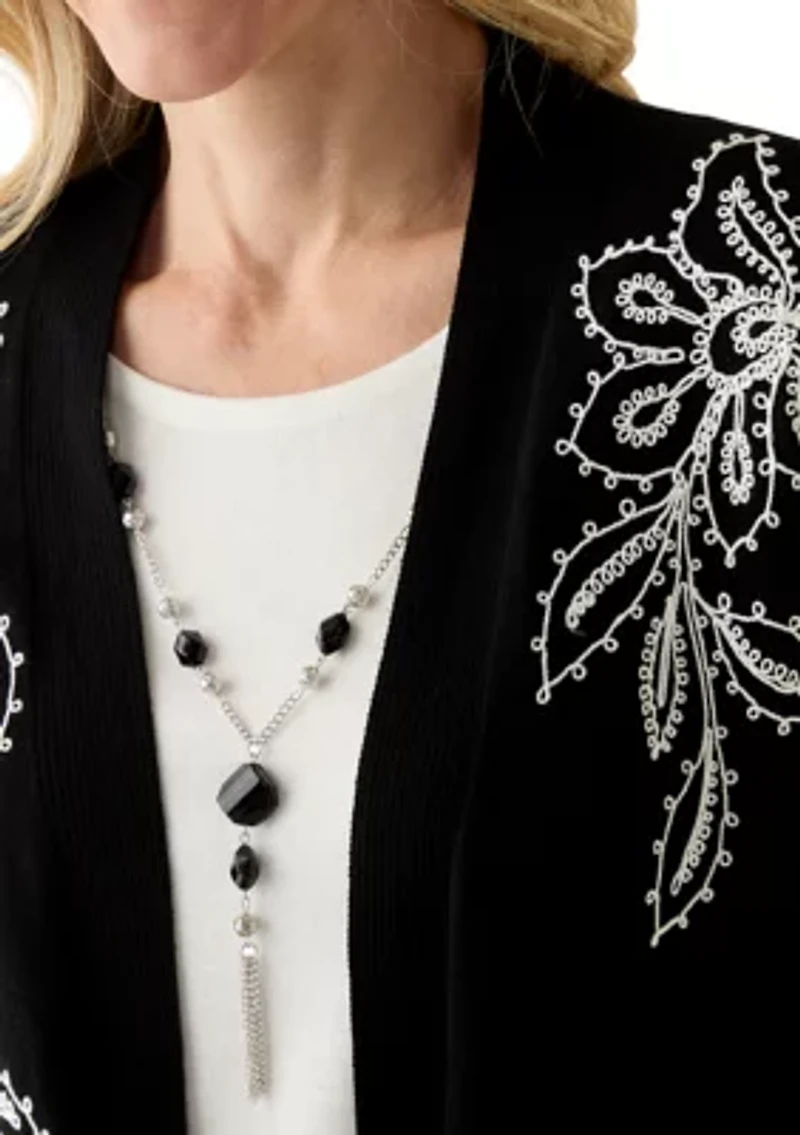 Women's Floral Soutache Two One Sweater