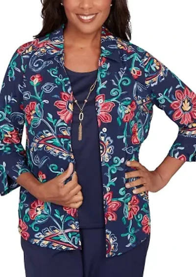 Women's Saratoga Springs Paisley Floral Two One Top