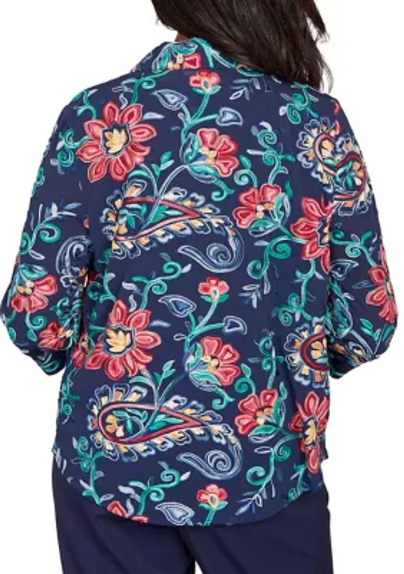Women's Saratoga Springs Paisley Floral Two One Top