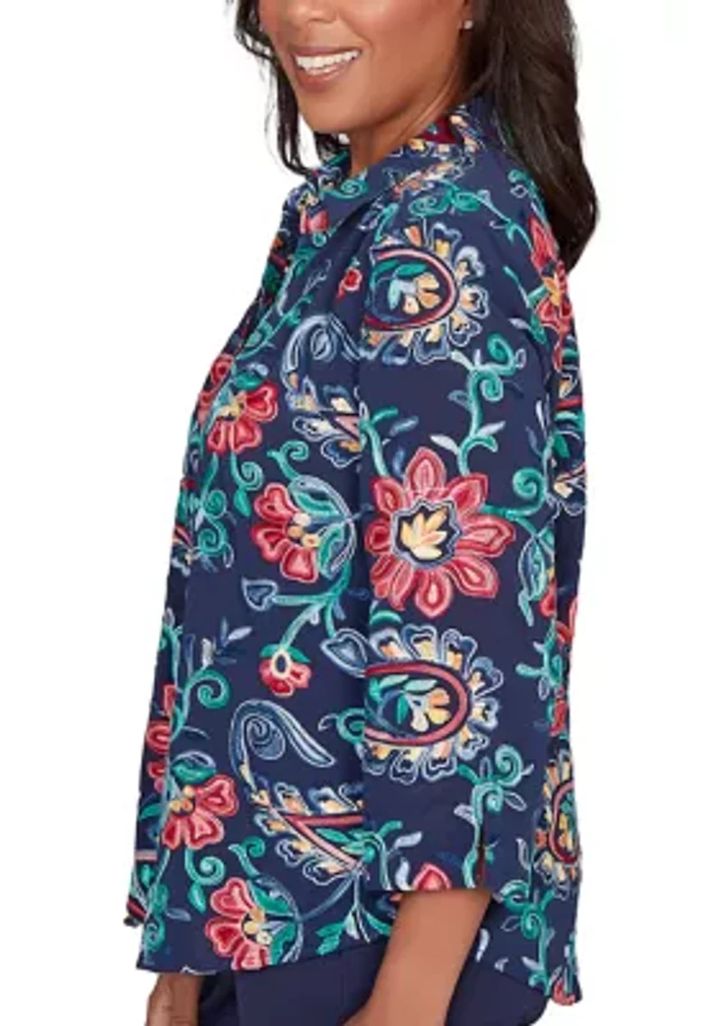 Women's Saratoga Springs Paisley Floral Two One Top