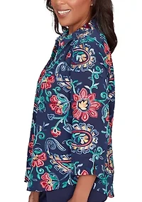 Women's Saratoga Springs Paisley Floral Two One Top