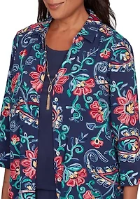 Women's Saratoga Springs Paisley Floral Two One Top