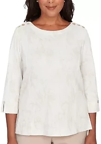 Women's Saratoga Springs Textured Floral Top