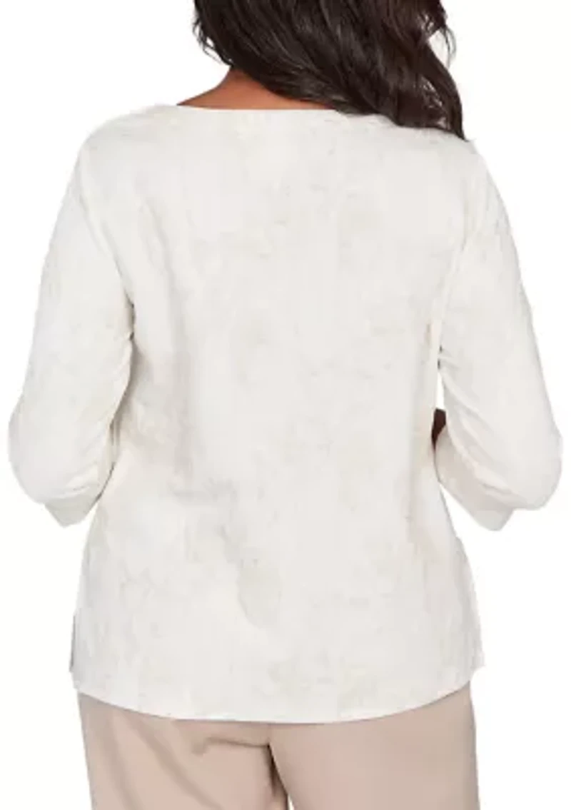 Women's Saratoga Springs Textured Floral Top