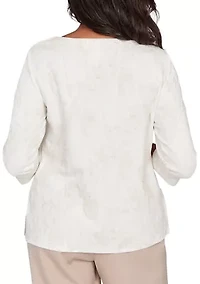 Women's Saratoga Springs Textured Floral Top