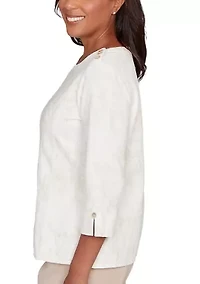 Women's Saratoga Springs Textured Floral Top