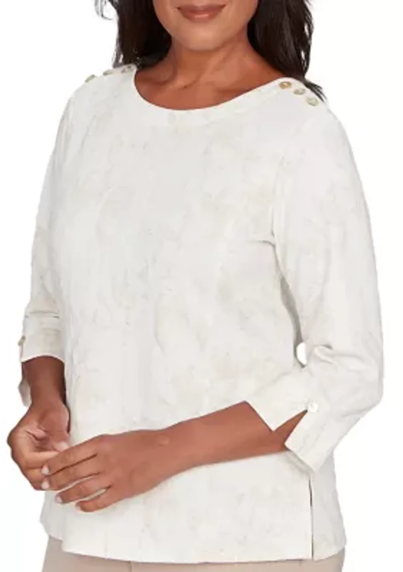 Women's Saratoga Springs Textured Floral Top