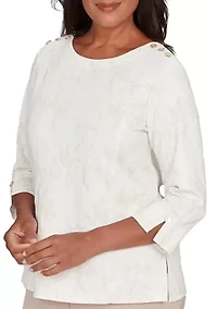 Women's Saratoga Springs Textured Floral Top