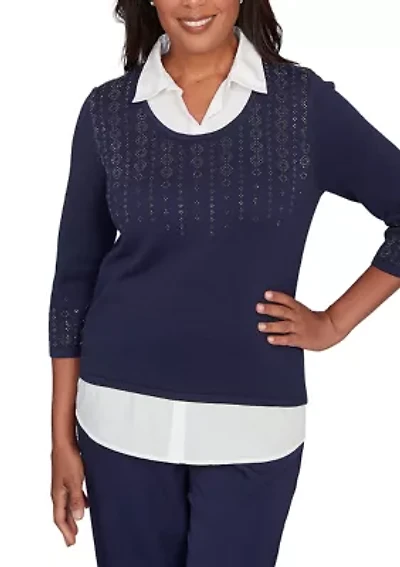 Women's Saratoga Springs Texture Heat Set Two One Top