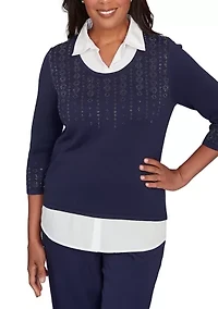Women's Saratoga Springs Texture Heat Set Two One Top