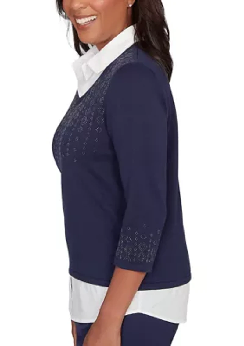 Women's Saratoga Springs Texture Heat Set Two One Top