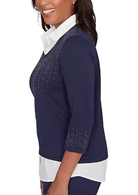 Women's Saratoga Springs Texture Heat Set Two One Top