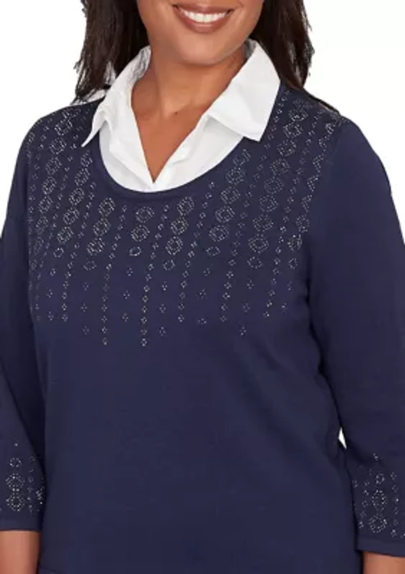 Women's Saratoga Springs Texture Heat Set Two One Top