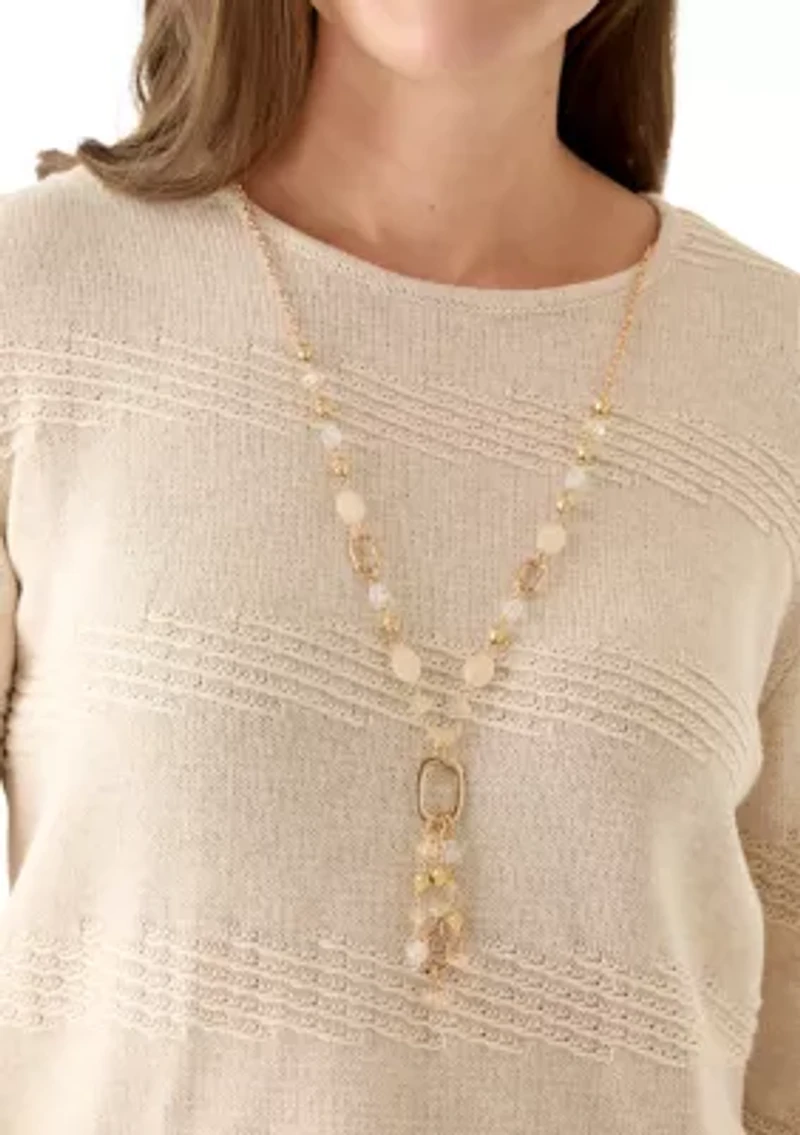 Petite Crew Neck Textured Biader Top