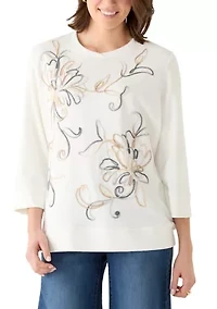 Women's CJ Soutache Floral Embroidery Top