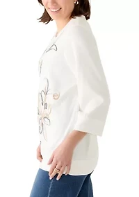 Women's CJ Soutache Floral Embroidery Top
