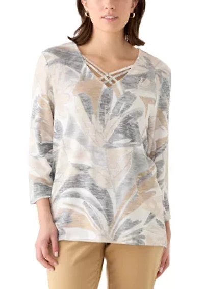 Women's CJ Floral Brushstroke Printed Blouse