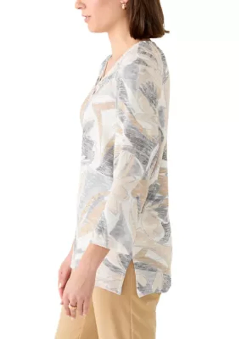 Women's CJ Floral Brushstroke Printed Blouse