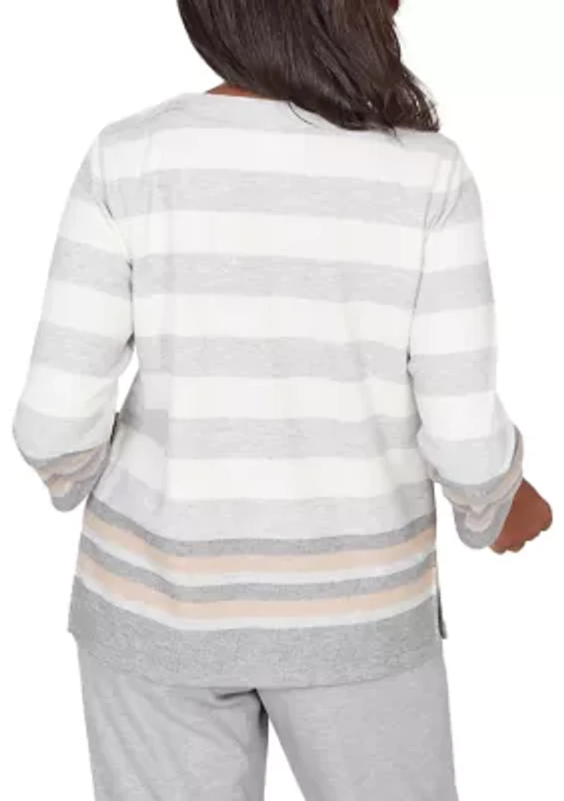 Women's Comfort & Joy Striped Top with Stars