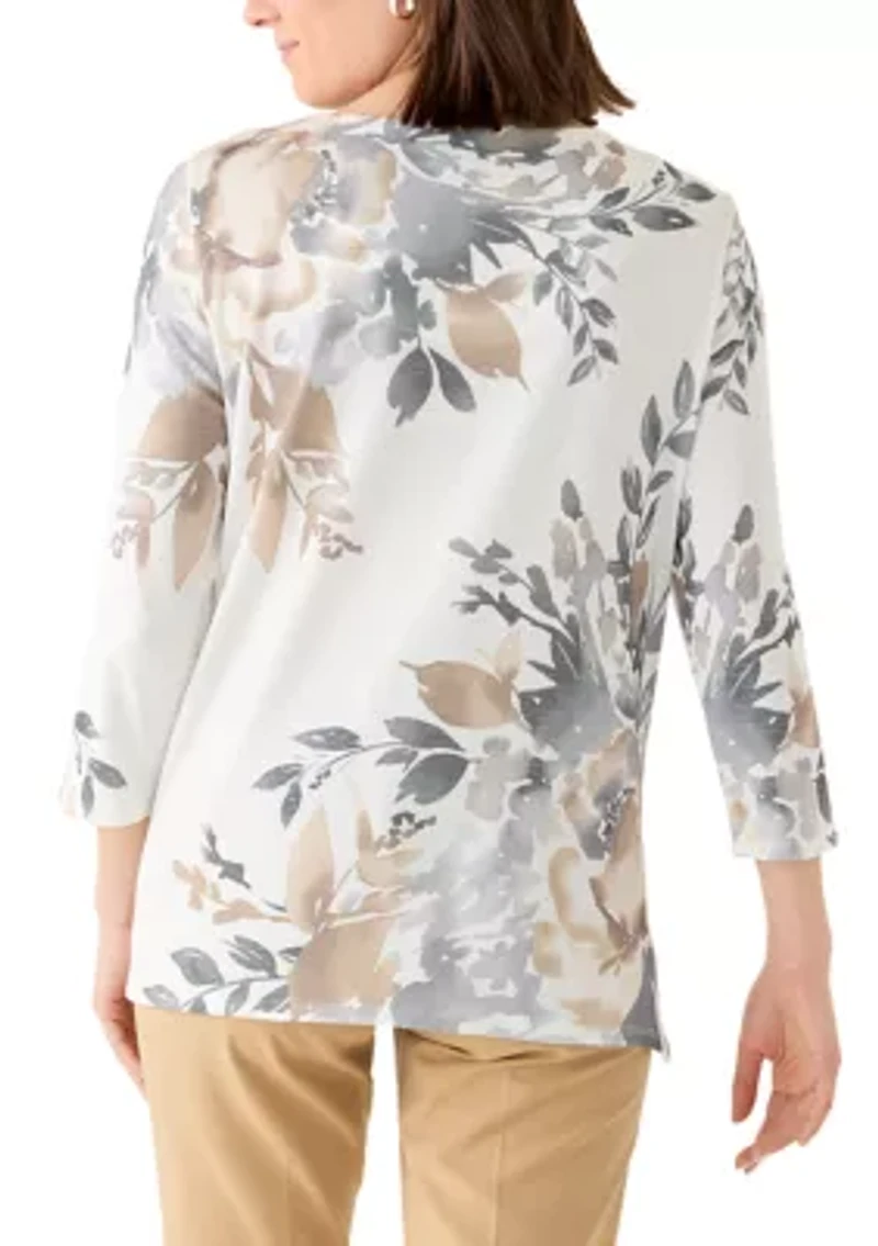 Women's CJ Asymmetric Floral Printed Blouse