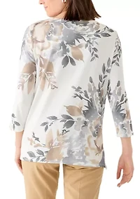 Women's CJ Asymmetric Floral Printed Blouse
