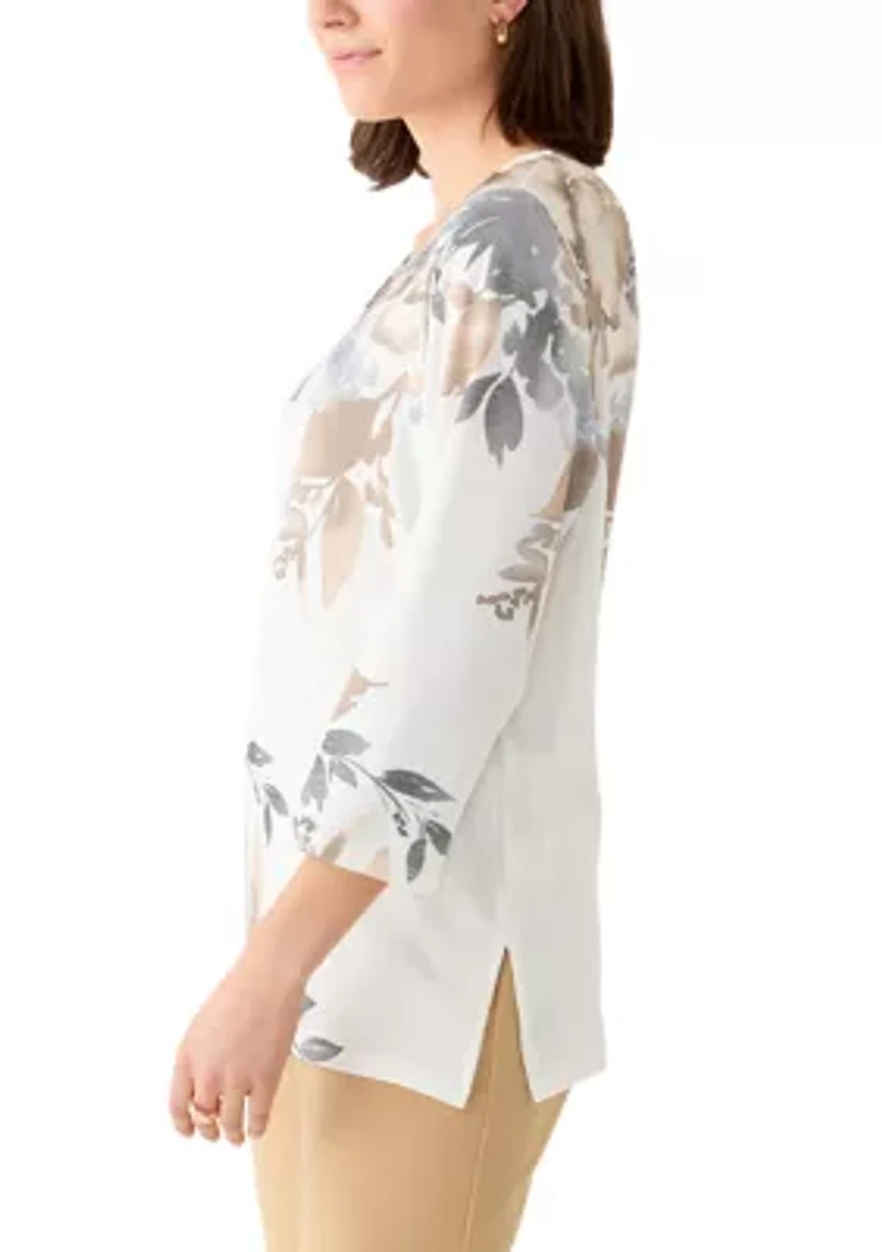 Women's CJ Asymmetric Floral Printed Blouse