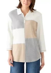 Women's CJ Coloblock 1/4 Zip Sweater