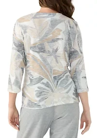 Petite Square Neck Floral Top