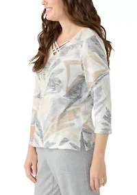 Petite Square Neck Floral Top