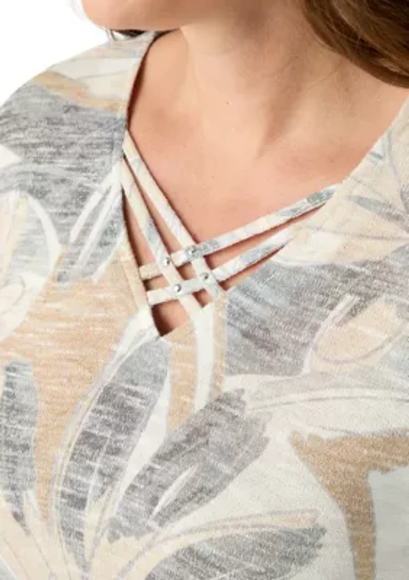 Petite Square Neck Floral Top