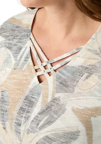 Petite Square Neck Floral Top