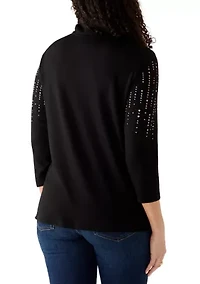 Women's Seville Heat Set Embellished 1/4 Zip Sweater