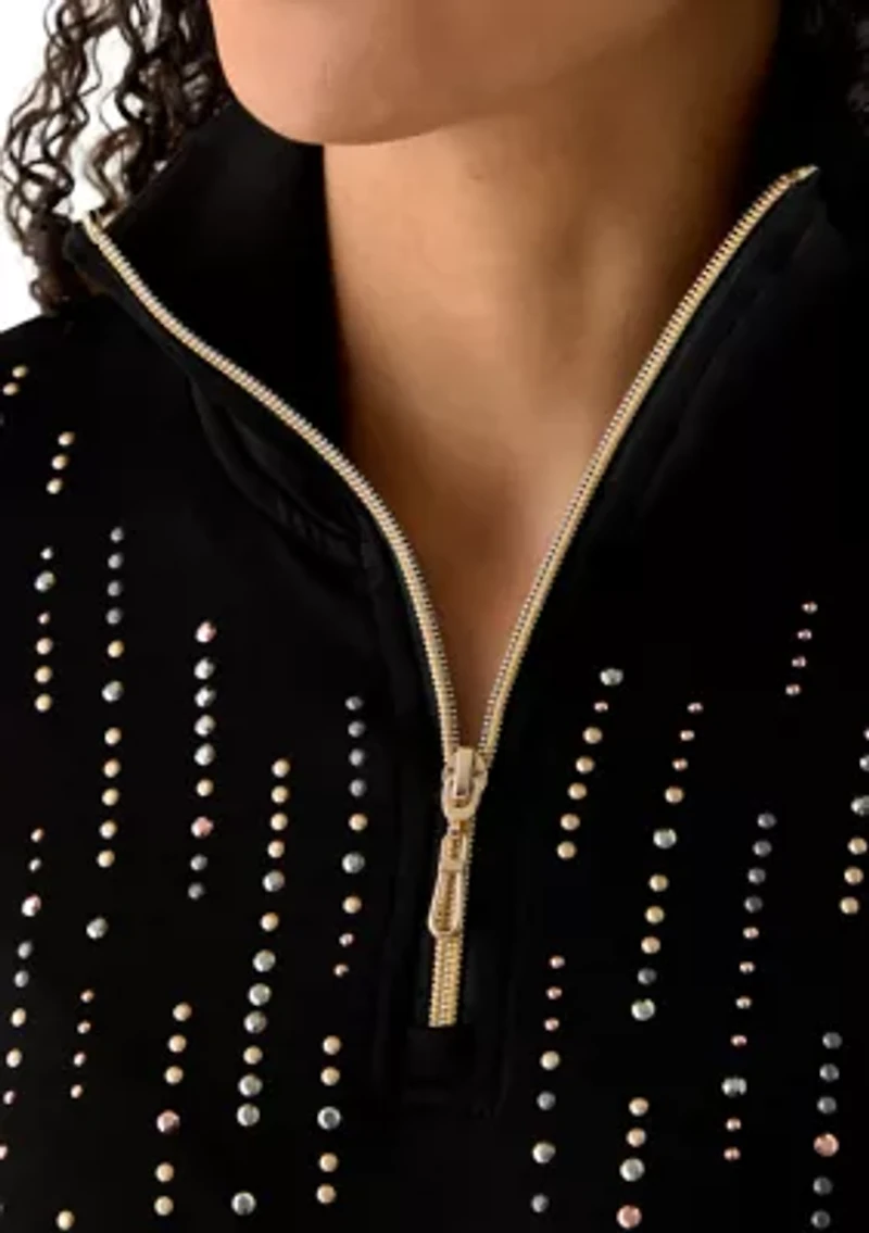 Women's Seville Heat Set Embellished 1/4 Zip Sweater
