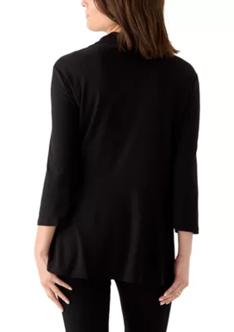 Women's Stitch Texture Twin One Cardigan Blouse Top