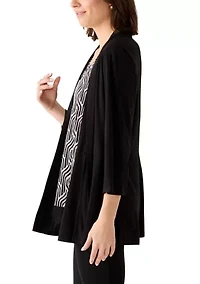 Women's Stitch Texture Twin One Cardigan Blouse Top