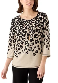 Women's Seville Animal Print Crew Neck Top