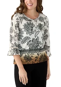 Petite Batik Border Top