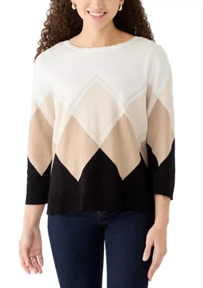 Petite Argyle Sweater