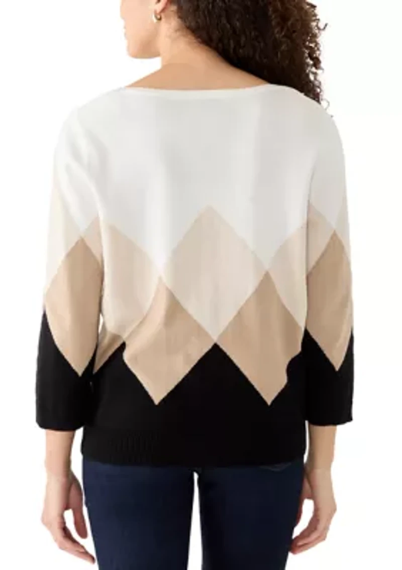 Petite Argyle Sweater