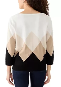 Petite Argyle Sweater