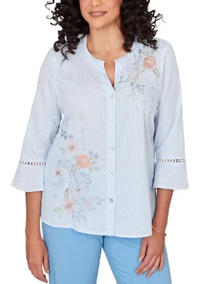 Women's St. Augustine Embroidered Striped Shirt