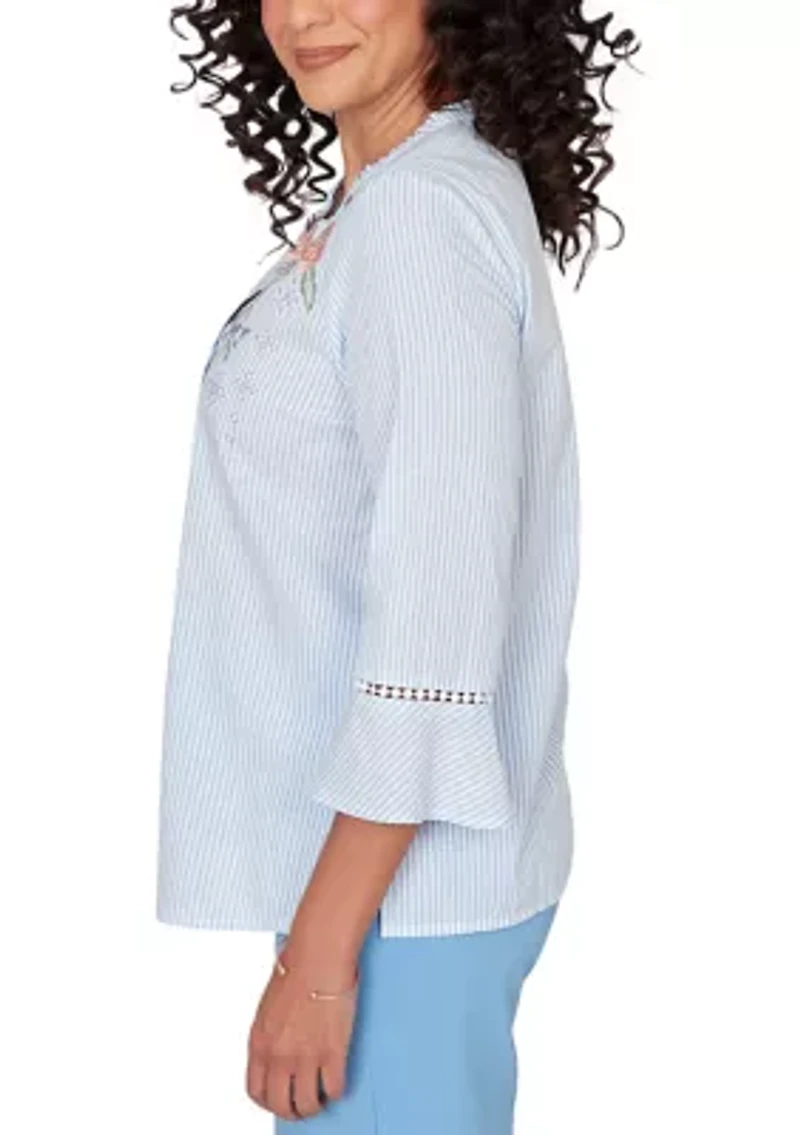 Women's St. Augustine Embroidered Striped Shirt