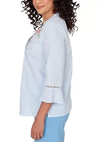 Women's St. Augustine Embroidered Striped Shirt