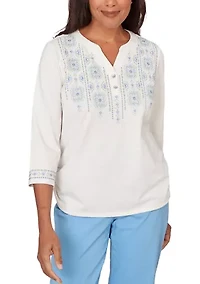 Women's St. Augustine Medallion Embroidered Yoke Shirt
