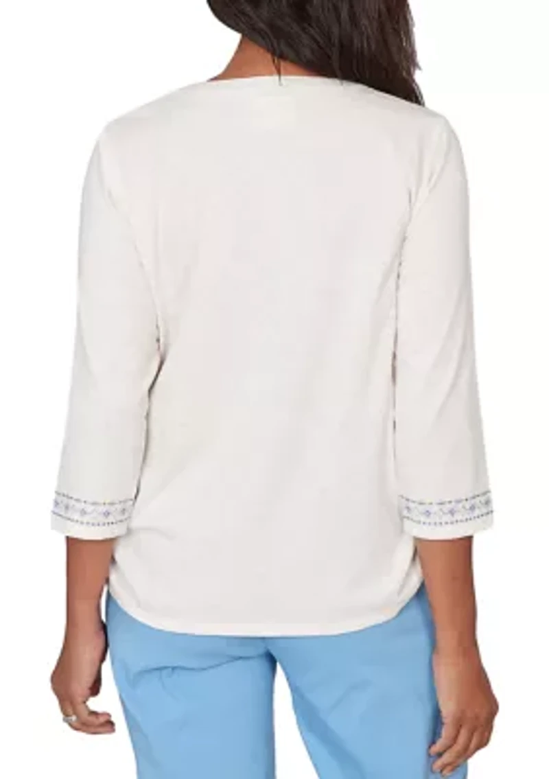 Women's St. Augustine Medallion Embroidered Yoke Shirt