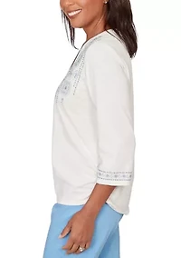 Women's St. Augustine Medallion Embroidered Yoke Shirt