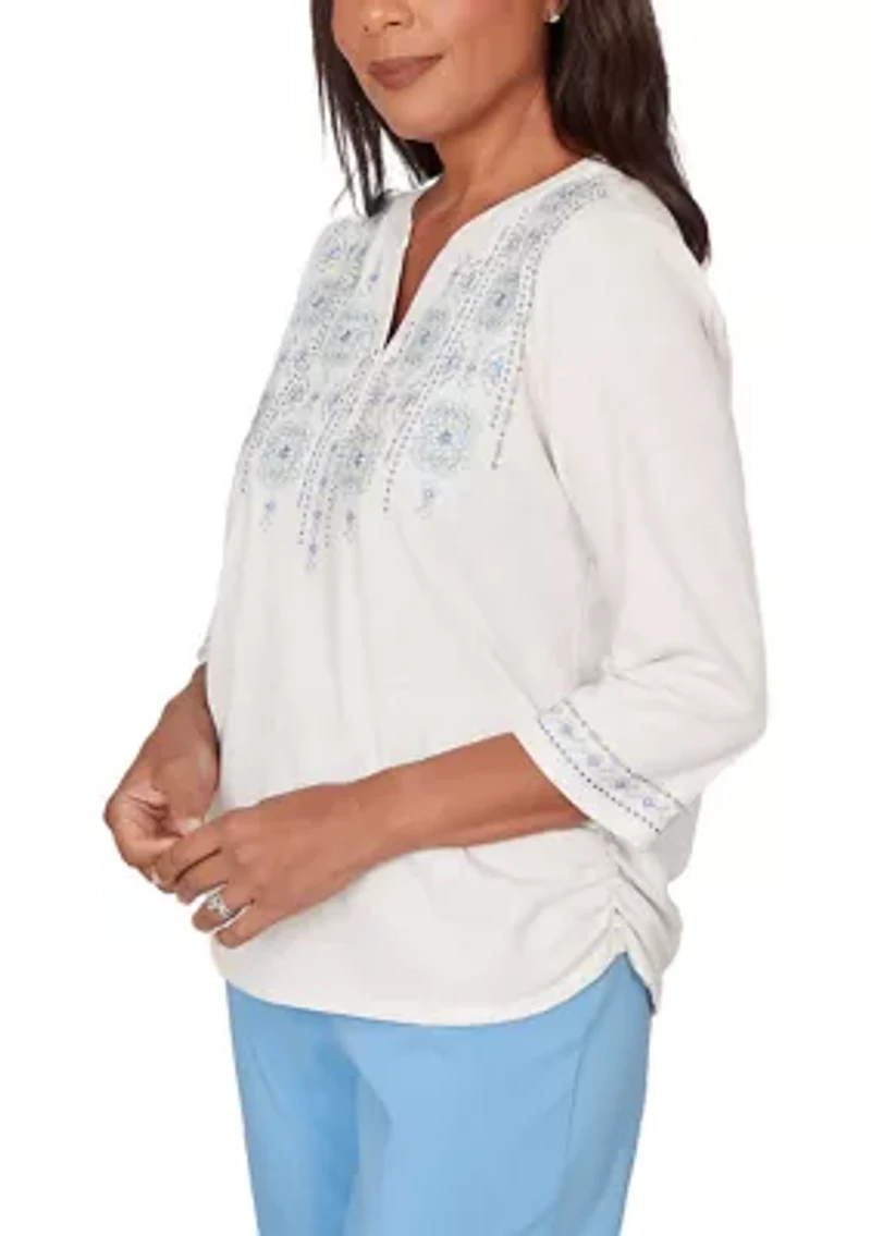 Women's St. Augustine Medallion Embroidered Yoke Shirt